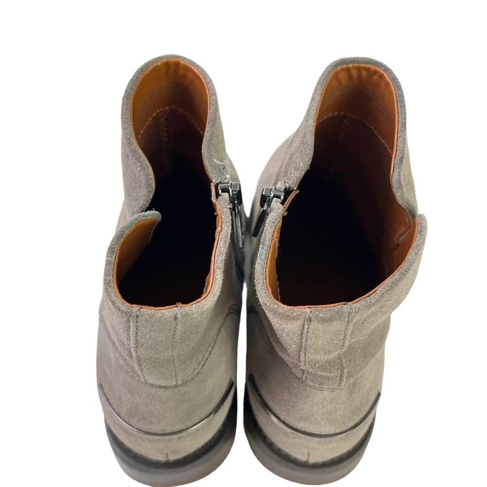 Franco Sarto Happily Women's Gray Taupe Genuine Leather Suede Ankle Boots sz 9.5 - Picture 7 of 16